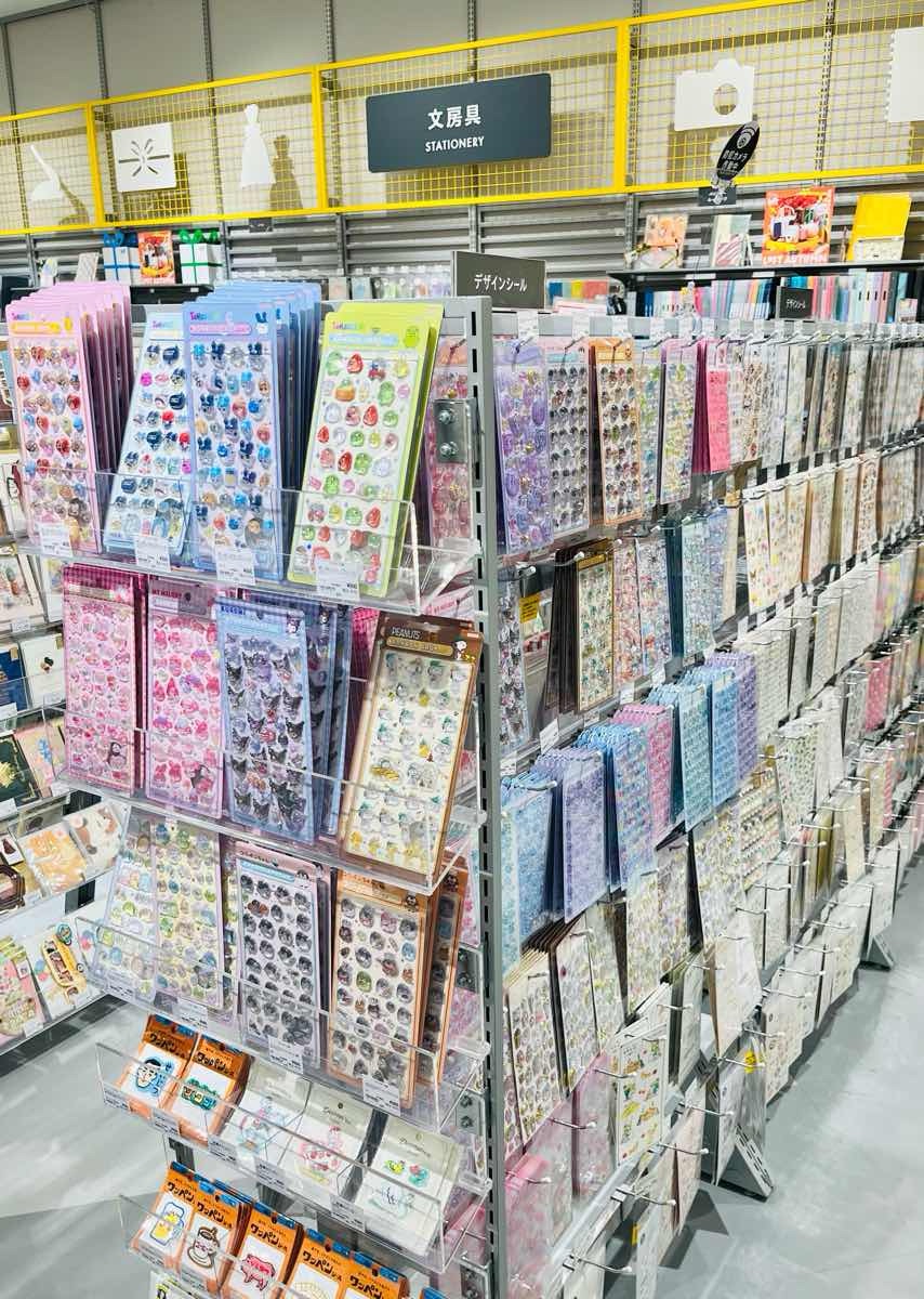 Inside Loft store with sticker album display / ロフト店内のシール帳売り場