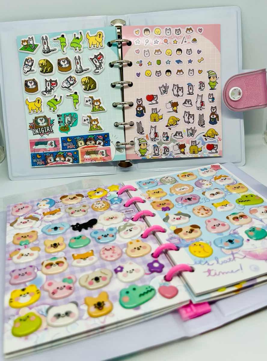 My personal Japanese sticker album with favorite kawaii stickers / 私のお気に入りのかわいいシール帳の写真